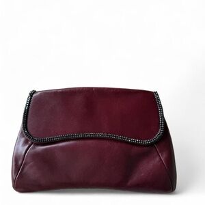 Daniel Swarovski Paris Red Currant Lambskin Clutch